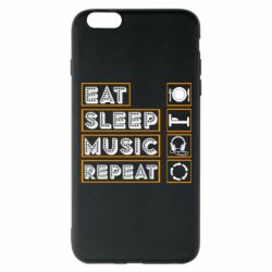 Чехол для iPhone 6 Plus/6S Plus Eat sleep dj repeat. - PrintSalon