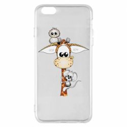 Чехол для iPhone 6 Plus/6S Plus Giraffe Owl and Mouse - PrintSalon
