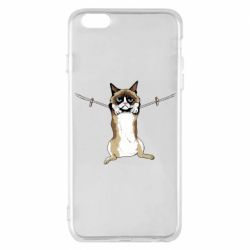 Чехол для iPhone 6 Plus/6S Plus Grumpy Cat On The Rope - PrintSalon