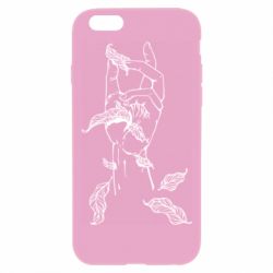 Чехол для iPhone 6 Plus/6S Plus Hand with leafs - PrintSalon