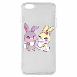 Чехол для iPhone 6 Plus/6S Plus Rabbits In Love - PrintSalon