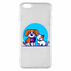 Чехол для iPhone 6 Plus/6S Plus Собачка и котик