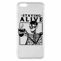 Чехол для iPhone 6 Plus/6S Plus Staying alive with coffee - PrintSalon