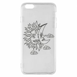Чехол для iPhone 6 Plus/6S Plus Sun and Moon faces - PrintSalon