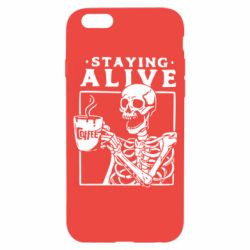 Чехол для iPhone 6/6S Staying alive with coffee - PrintSalon