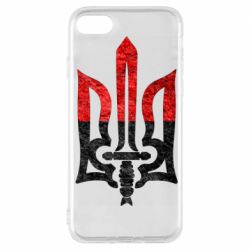 Чехол для iPhone 7 Герб Украины красно-черный - PrintSalon