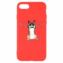 Чехол для iPhone 7 Grumpy Cat On The Rope - PrintSalon