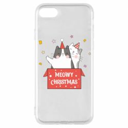 Чехол для iPhone 7 Meowy Christmas ( present box ) - PrintSalon