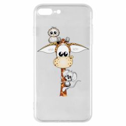 Чехол для iPhone 7 Plus Giraffe Owl and Mouse - PrintSalon