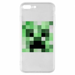 Чехол для iPhone 7 Plus Minecraft minimalist Creeper - PrintSalon