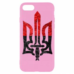 Чехол для iPhone 8 Герб Украины красно-черный - PrintSalon