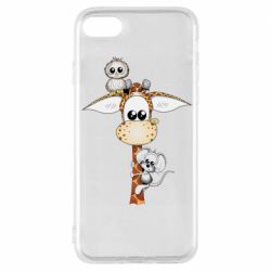 Чехол для iPhone 8 Giraffe Owl and Mouse - PrintSalon