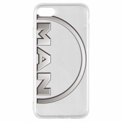 Чехол для iPhone 8 Man metallic logo - PrintSalon