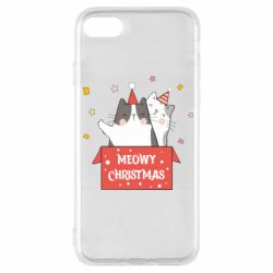 Чехол для iPhone 8 Meowy Christmas ( present box ) - PrintSalon