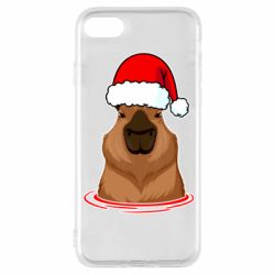Чехол для iPhone 8 Новогодняя капибара - PrintSalon