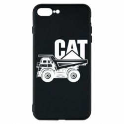 Чехол для iPhone 8 Plus CAT logo and truck - PrintSalon