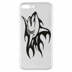 Чехол для iPhone 8 Plus Flaming shark - PrintSalon