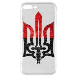Чехол для iPhone 8 Plus Герб Украины красно-черный - PrintSalon