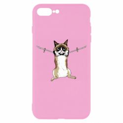 Чехол для iPhone 8 Plus Grumpy Cat On The Rope - PrintSalon