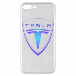 Чехол для iPhone 8 Plus Tesla logo gradient - PrintSalon
