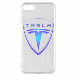 Чехол для iPhone 8 Tesla logo gradient - PrintSalon