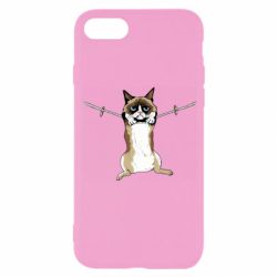 Чехол для iPhone SE 2020 Grumpy Cat On The Rope - PrintSalon