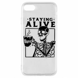 Чехол для iPhone SE 2020 Staying alive with coffee - PrintSalon