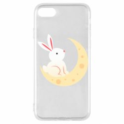 Чехол для iPhone SE 2022 Cute rabbit on the moon - PrintSalon