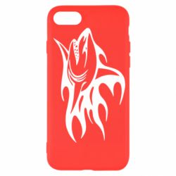 Чехол для iPhone SE 2022 Flaming shark - PrintSalon