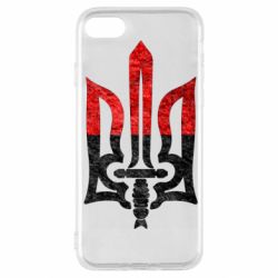 Чехол для iPhone SE 2022 Герб Украины красно-черный - PrintSalon