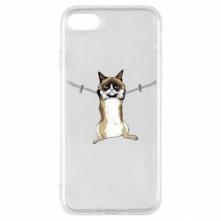 Чехол для iPhone SE 2022 Grumpy Cat On The Rope - PrintSalon