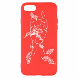 Чехол для iPhone SE 2022 Hand with leafs - PrintSalon