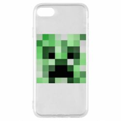 Чехол для iPhone SE 2022 Minecraft minimalist Creeper - PrintSalon