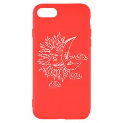 Чехол для iPhone SE 2022 Sun and Moon faces - PrintSalon