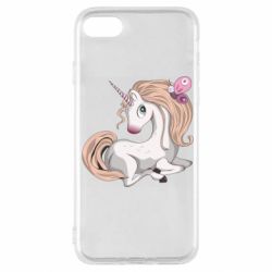 Чехол для iPhone SE 2022 Unicorn with bow tie - PrintSalon