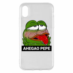 Чехол для iPhone X/Xs Аhegao PePe-PrintSalon Чехол для iPhone X/Xs Аhegao PePe