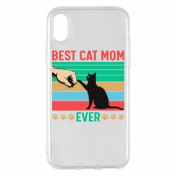 Чехол для iPhone X/Xs Best cat mom ever - PrintSalon