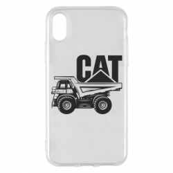 Чехол для iPhone X/Xs CAT logo and truck - PrintSalon