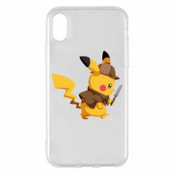 Чехол для iPhone X/Xs Cute Detective Pikachu - PrintSalon