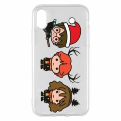Чохол для iPhone X/Xs Гаррі Поттер та друзі новорічні - PrintSalon