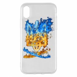 Чехол для iPhone X/Xs Горящий гербу Украины - PrintSalon