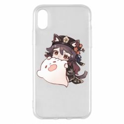 Чехол для iPhone X/Xs Hu Tao cat