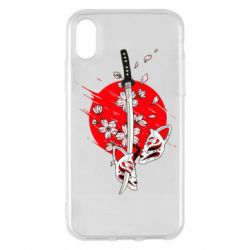 Чехол для iPhone X/Xs katana in sakura