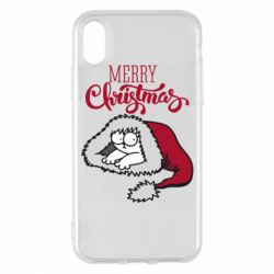 Чехол для iPhone X/Xs Кот саймона рождество - PrintSalon