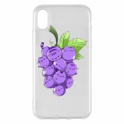 Чехол для iPhone X/Xs Кот-виноград - PrintSalon