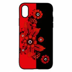 Чохол для iPhone X/Xs Червоні квіти - PrintSalon