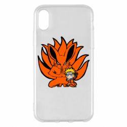 Чехол для iPhone X/Xs Kurama And Naruto - PrintSalon
