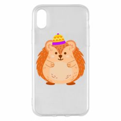 Чехол для iPhone X/Xs Little hedgehog in a hat - PrintSalon