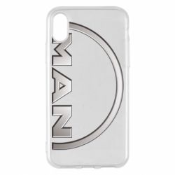 Чехол для iPhone X/Xs Man metallic logo - PrintSalon