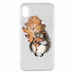Чехол для iPhone X/Xs Осенний ежик - PrintSalon